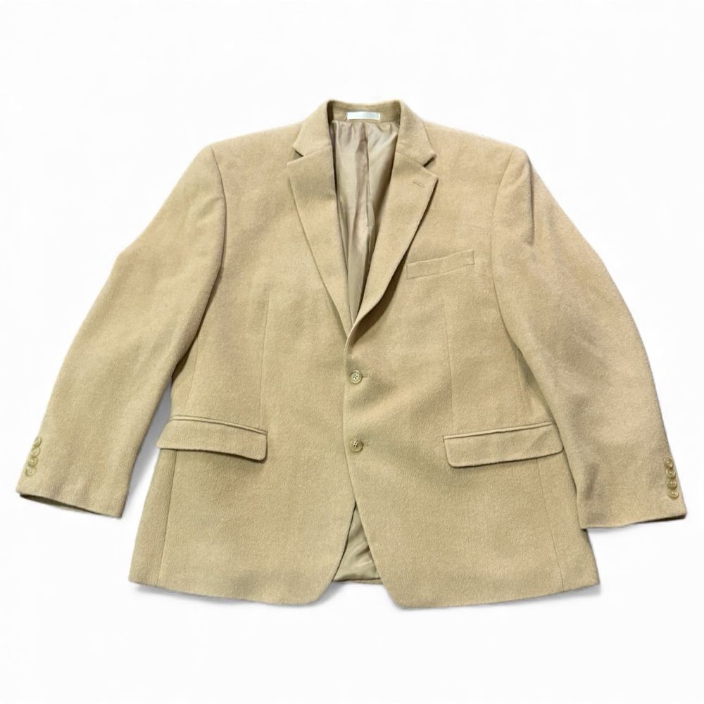 Vintage Lauren Ralph Lauren 100% Camel Hair Men's Tan Blazer Sports Coat 46R - Picture 1 of 11